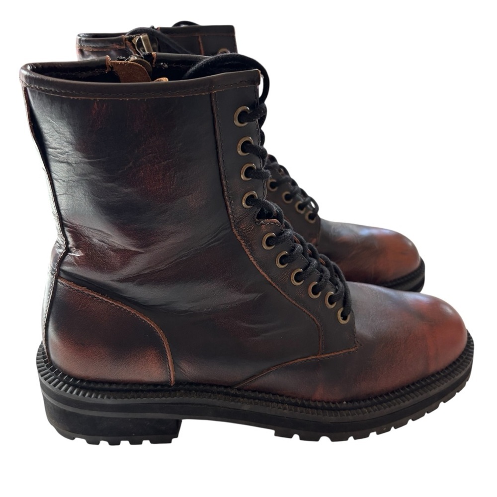 NWOT Urban Outfitters UO Combat Utility Brown Leather Boots SZ 8